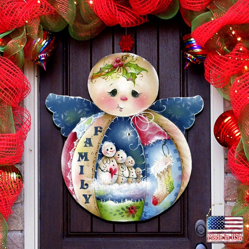 Family Snowman Christmas Door Decor by Jamie Mills-Price – Christmas Santa Snowman Decor – 8457504H