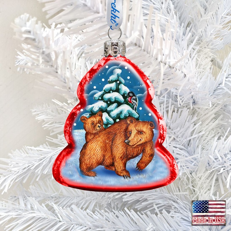 Grizzly Mercury Glass Ornament by G. DeBrekht – Wildlife Holiday Decor – 771021