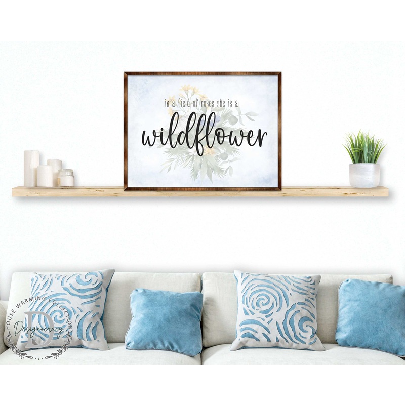 In a Field of Roses She Is a Wildflower – Bedroom Wall Art – Nursery Wall Art – Contemporary Decor – Girls Room Wall Decor – 310335