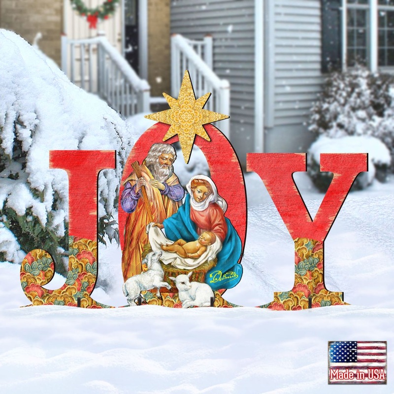 Joy Regal Outdoor Nativity Set by G. DeBrekht – Nativity Holiday Decor – 8121456F-S3M