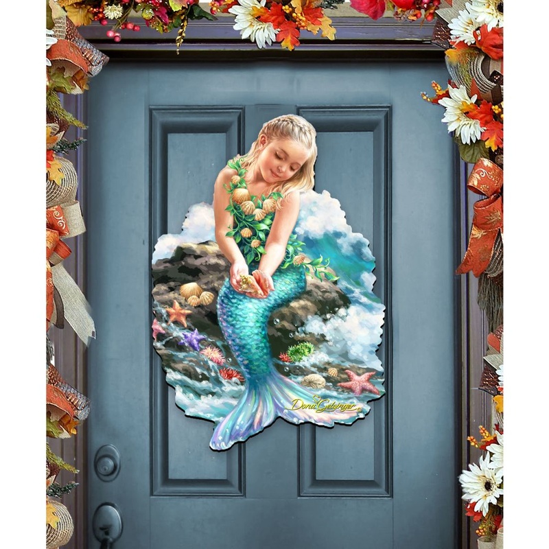 Mermaid Coastal Door Decor by D. Gelsinger – Coastal Holiday Decor – 8141112H-1611
