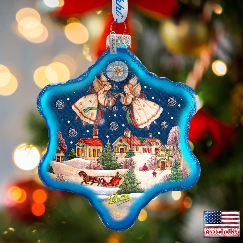 Peaceful City Glass Ornament by G. DeBrekht – Christmas Decor – 754-086