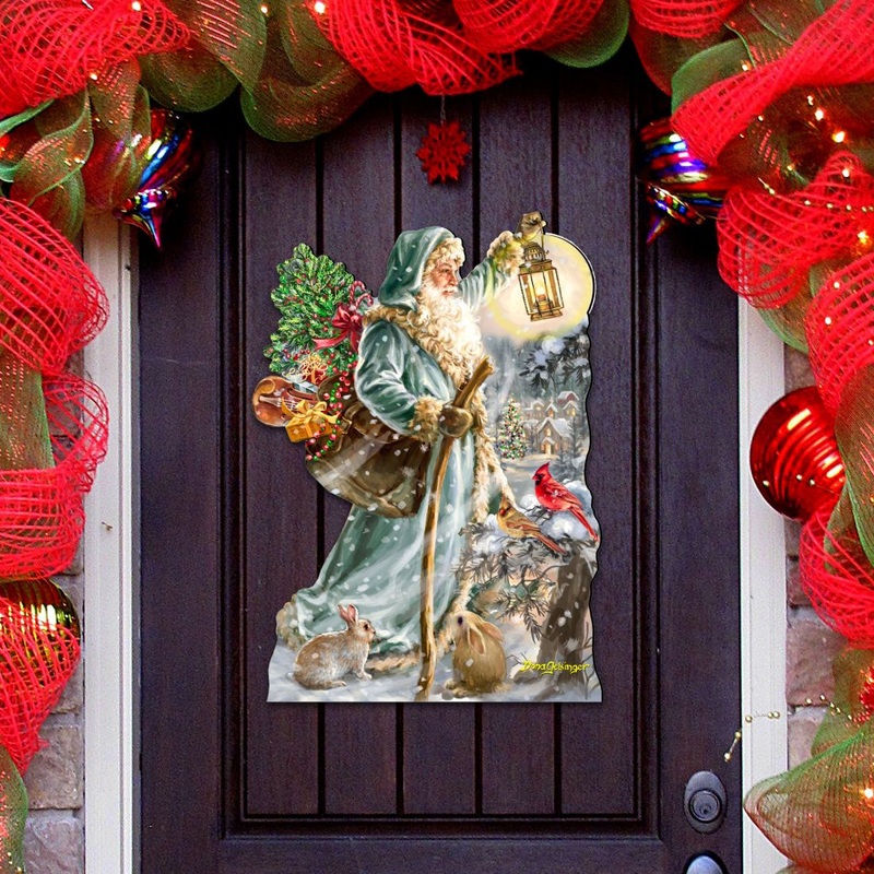 Saint Nicholas Christmas Door Decor by D. Gelsinger – Christmas Santa Snowman Decor – 8461067H-DG