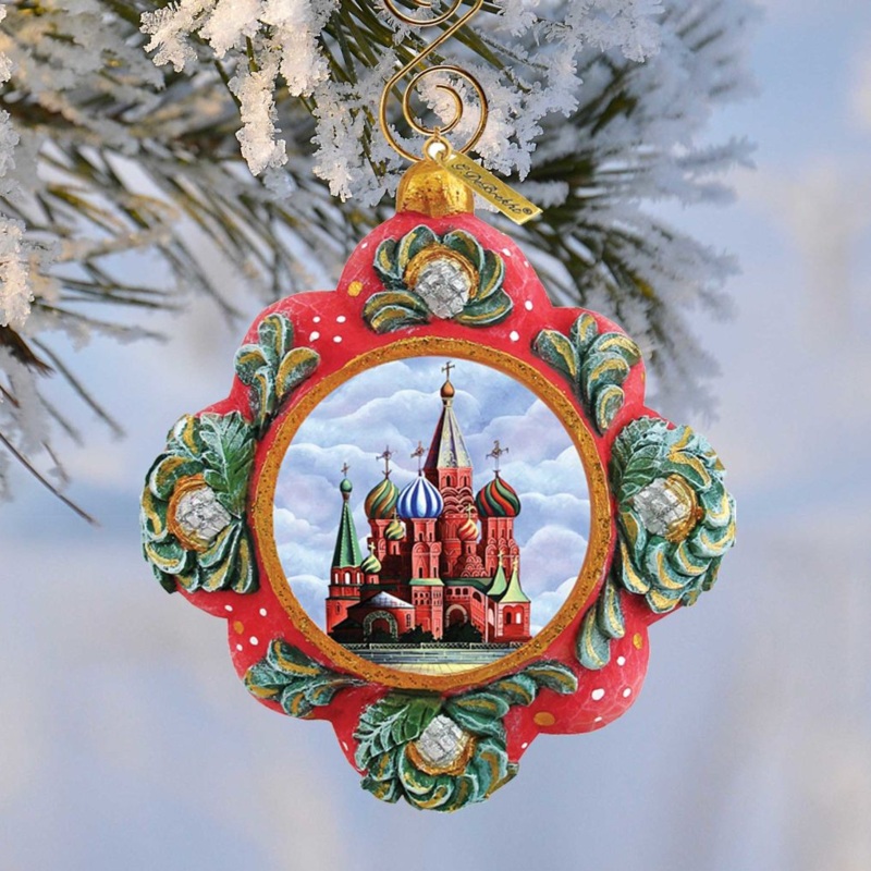 St Basil Cathedral Sculpted Hand-Painted Christmas Ornament by G. DeBrekht – Christmas Decor – 6103405