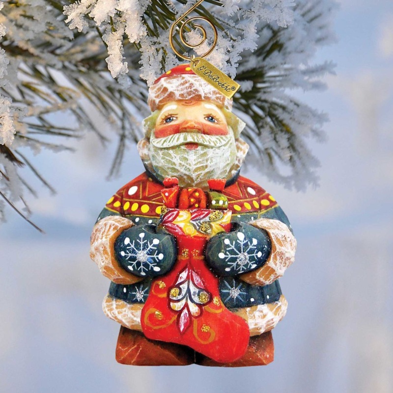 Stacking Surprise Santa Sculpted Hand-Painted Christmas Figurine by G. DeBrekht – Christmas Santa Snowman Decor – 651828