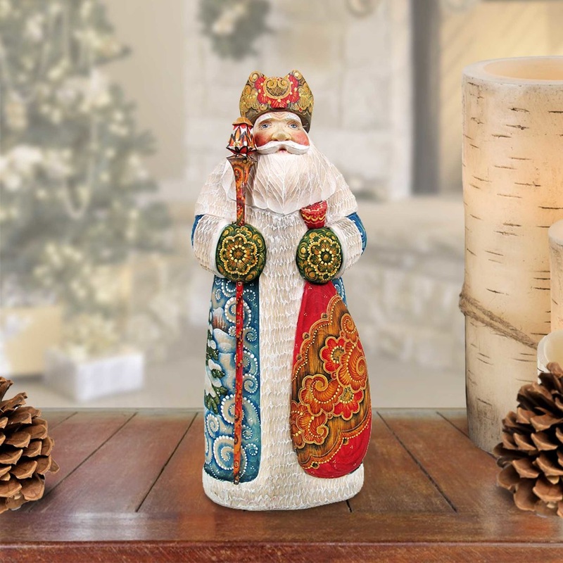 Time to Share Christmas Gathering Santa Hand-Painted WOODCARVED Masterpiece by G. DeBrekht – Wildlife Holiday Decor – 213610