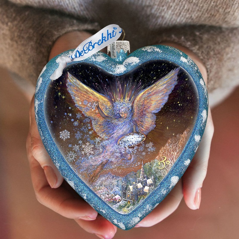 Wings of Love Glass Ornament Limited Edition by Josephine Wall – Nativity Holiday Decor – 738-407-JW