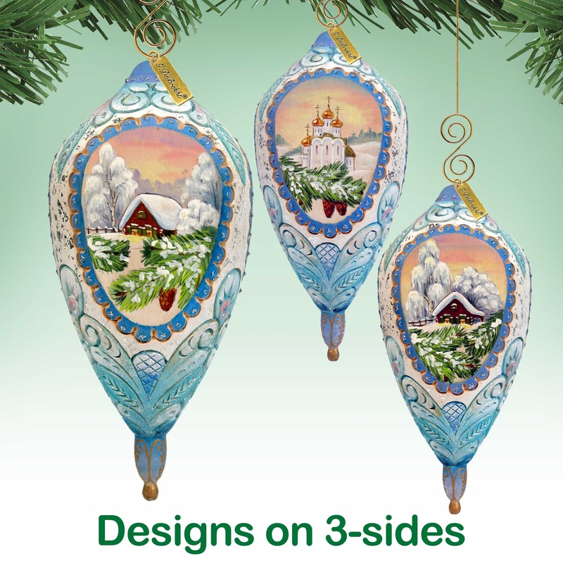 Winter Cottage Sculpted Ornament by G. DeBrekht – 621141
