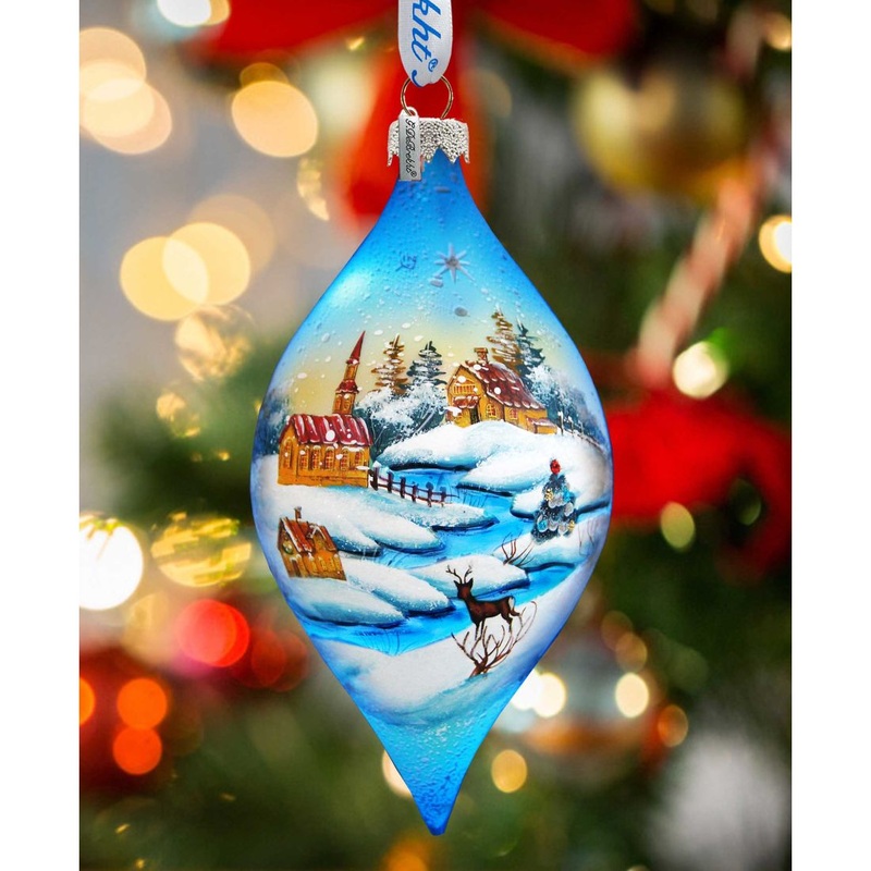 Winter Village Glass Ornament by G. DeBrekht – Christmas Decor – 74175