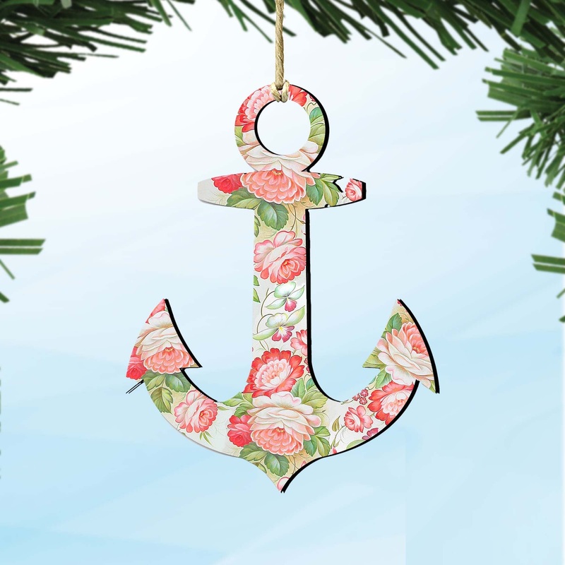 Anchor Wooden Ornaments by G. DeBrekht – Coastal Holiday Decor – 8198521