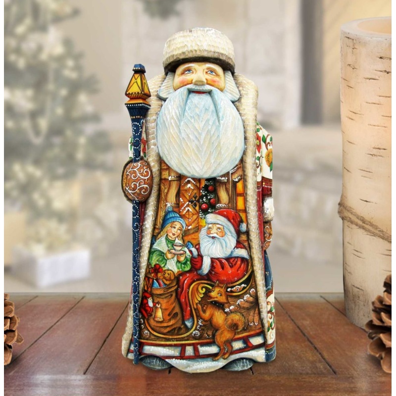 Arrival Santa Hand-Painted WOODCARVED Masterpiece by G. DeBrekht – Christmas Decor – 210115
