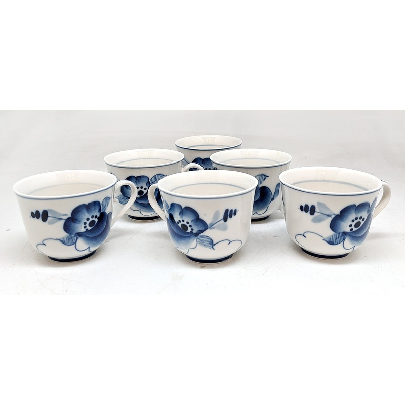 Authentic Gzhel Hand-painted Fine Porcelain Decorative Tea Set by