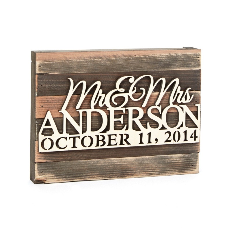 Custom Mr. And Mrs. Sign – Mr. & Mrs. Wood Name Sign Mounted on Vintage Wooden Board. Mr. and Mrs. Sweetheart Table Top Center Piece #95127