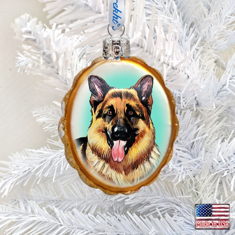 German Shepherd Mercury Glass Ornament by G. DeBrekht – Pets Dog and Cats Dcor – 774014