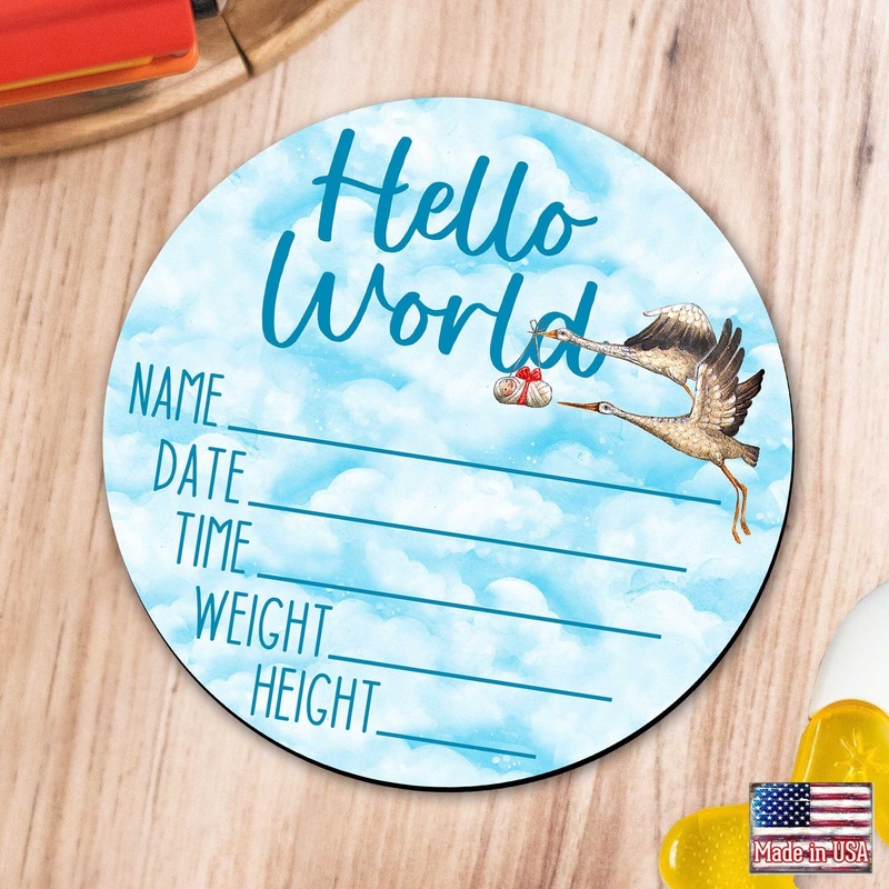 Hello World New Baby Sign – Birth Announcement – Birth Stats Sign – New Mom Gift 961047
