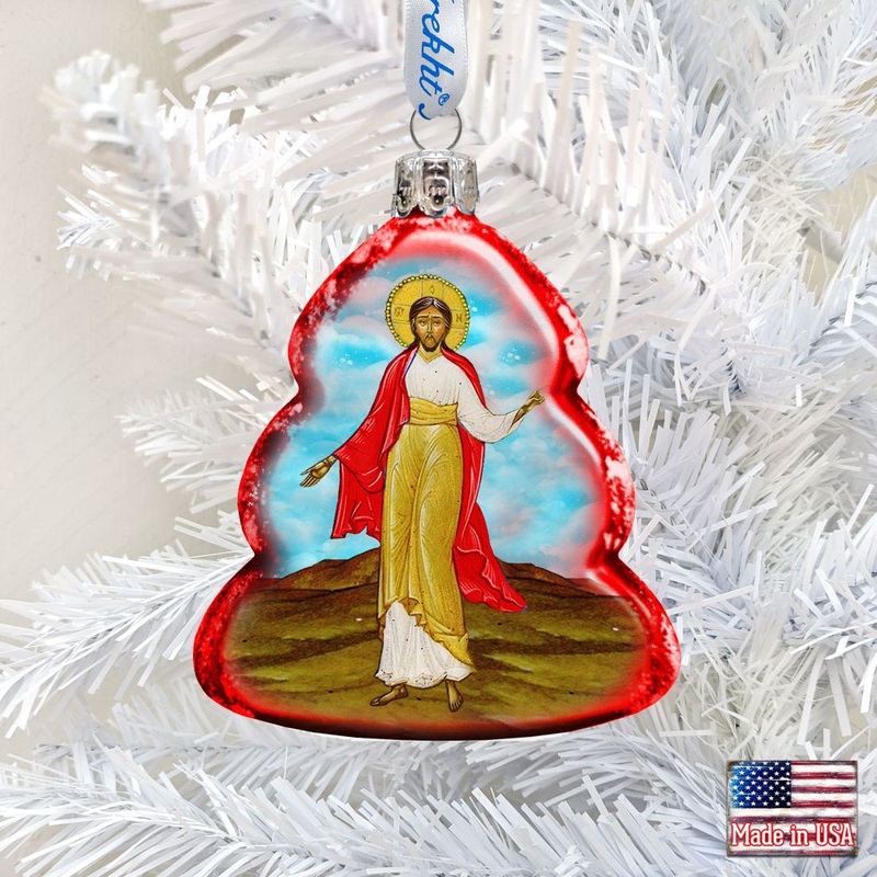 Jesus Mercury Glass Ornament by G. DeBrekht – Nativity Holiday Decor – 772012