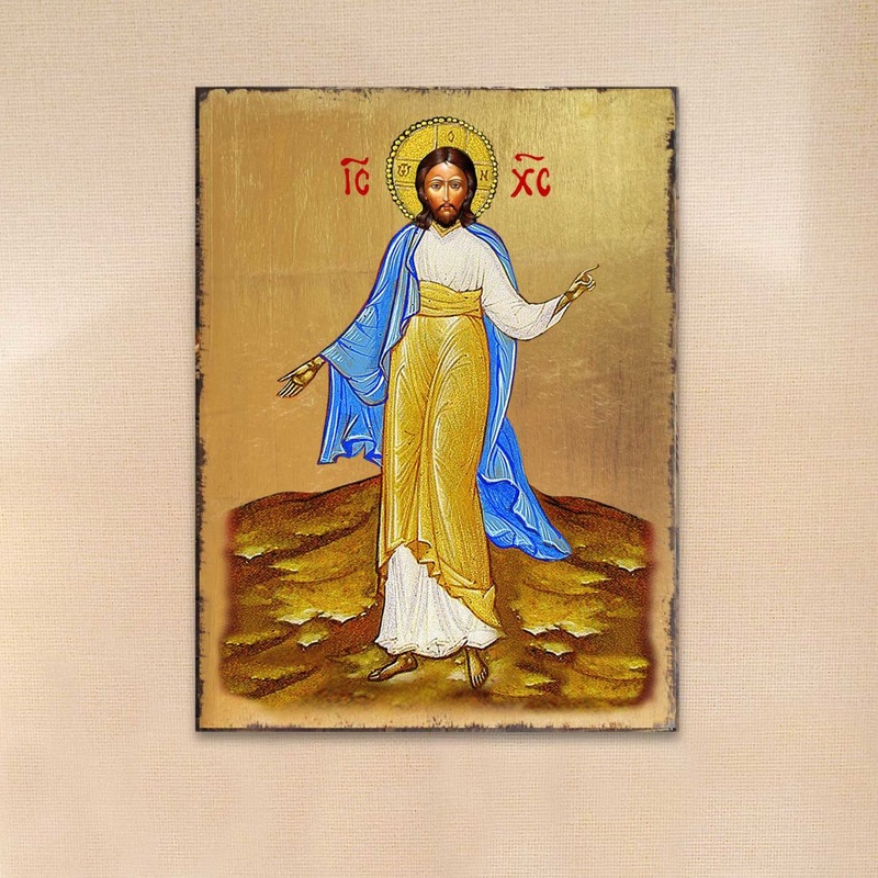 Jesus Wooden Gold Plated Religious Christian Sacred Icon – Inspirational Icon Decor – 85051
