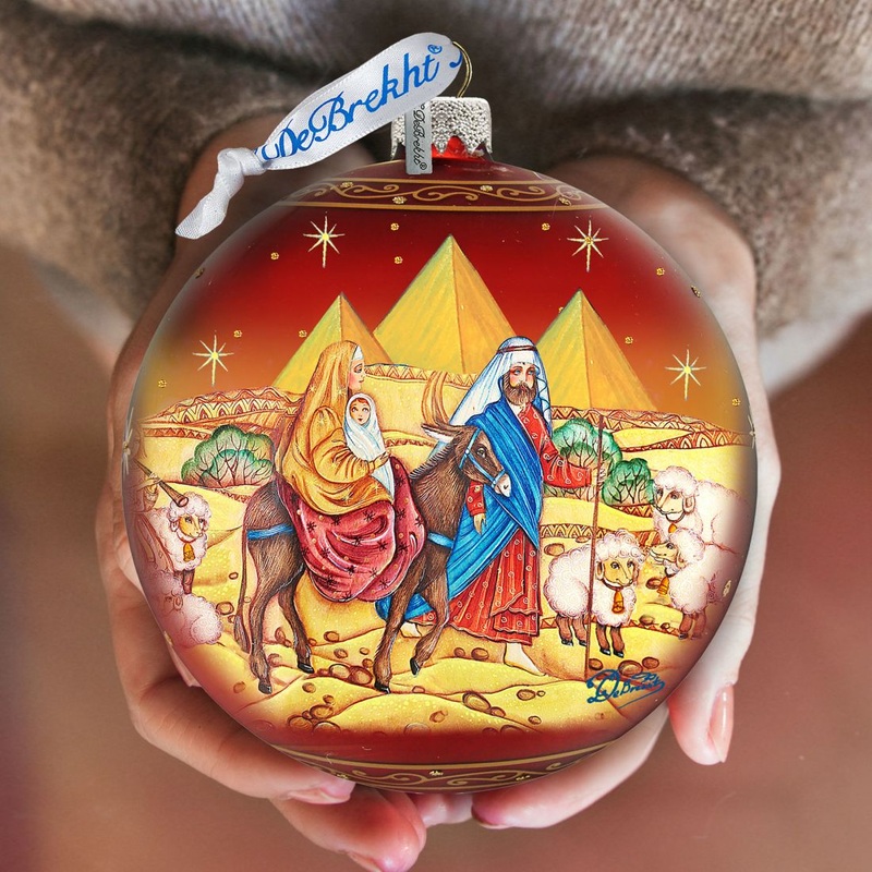 Journey to Bethlehem Glass Ornament Limited Edition by G. DeBrekht – Nativity Holiday Decor – 73878