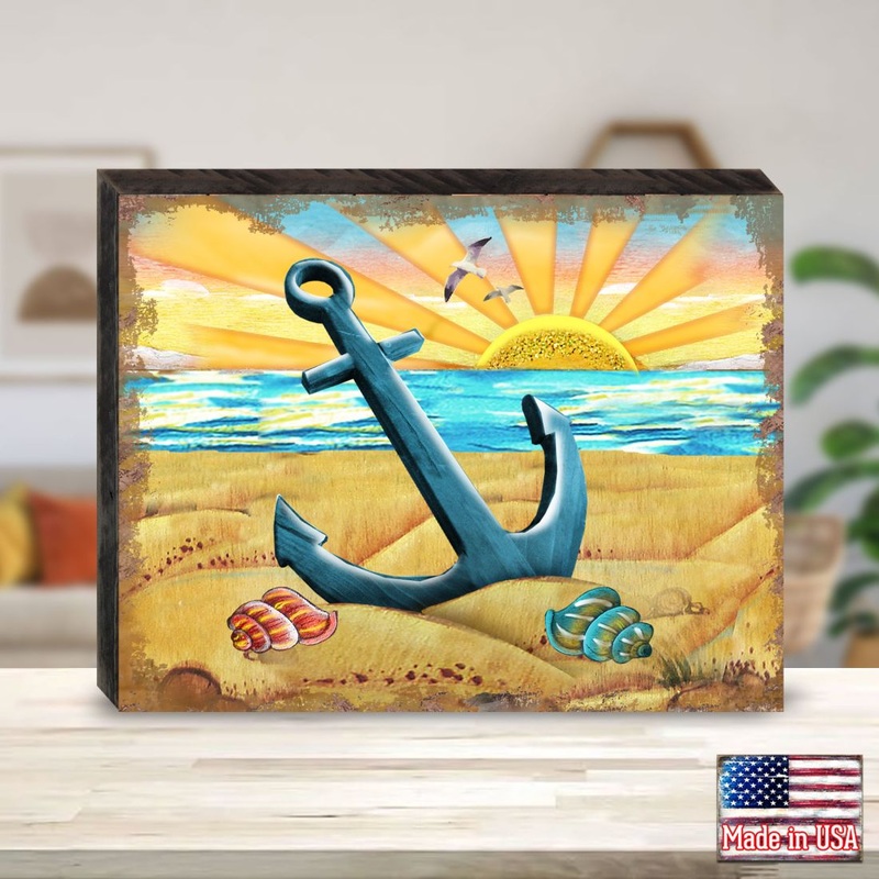 Lighthouse Coastal Wooden Wall Art by G. DeBrekht – Coastal Holiday Decor – 8198526-2B