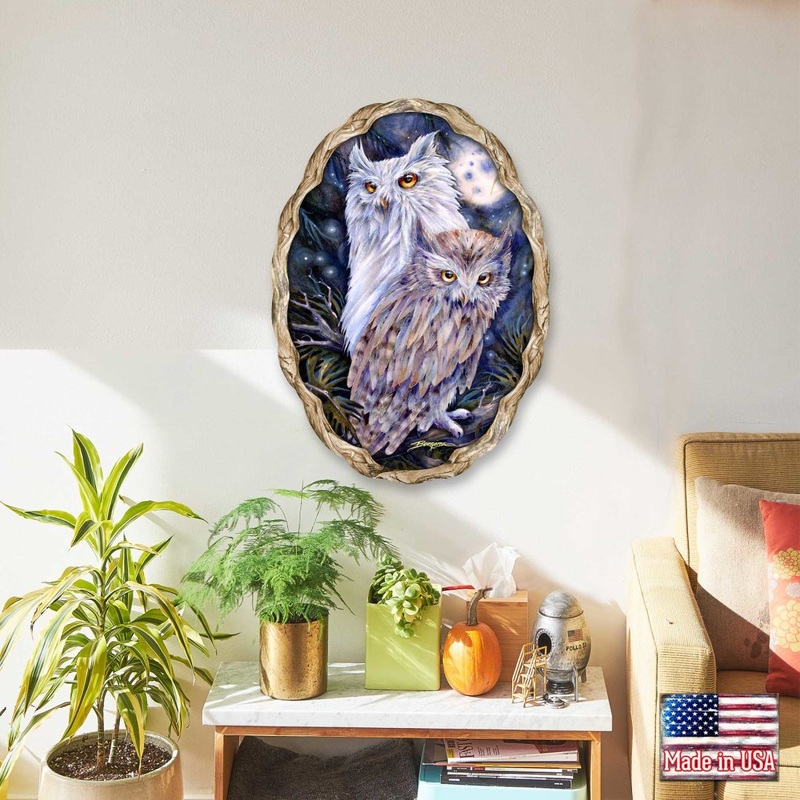 Night Watch Owls Wildlife Wall Art – J. Bergsma – Wildlife Holiday Decor – 8591902W-JB