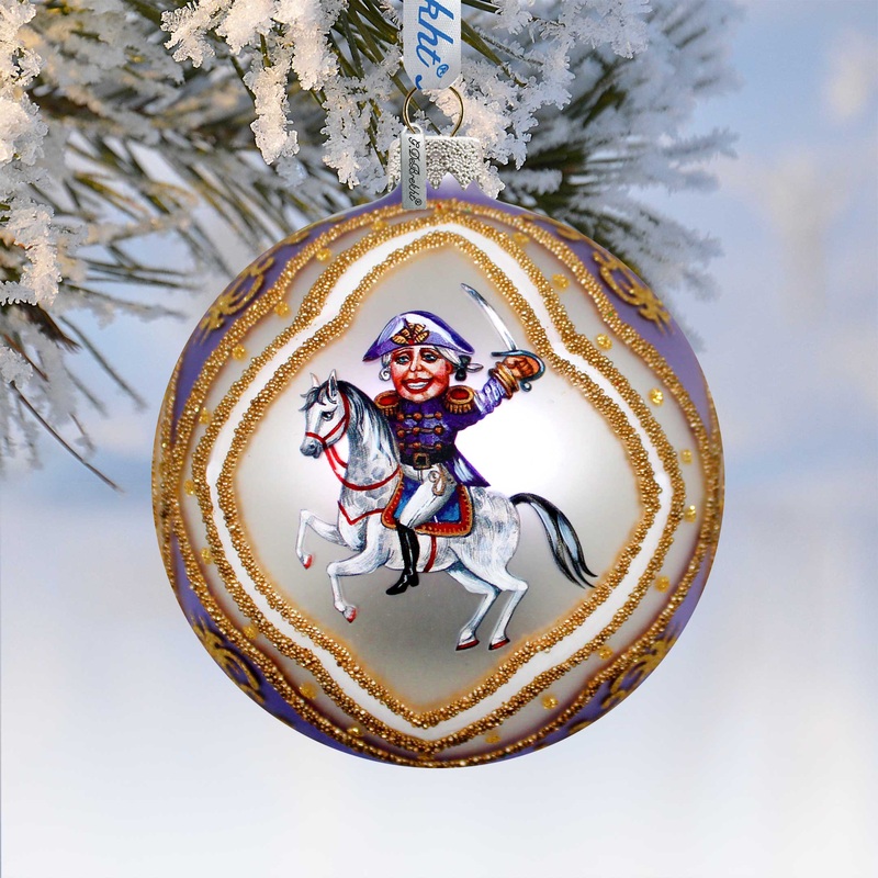 Nutcracker Ball Glass Ornament, Santa & Christmas Decor – 73741 by G. DeBrekht