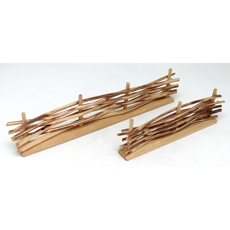 One-of-a-Kind Decorative Wood Fence for Nativity Village Decor Set of 2 by G. DeBrekht