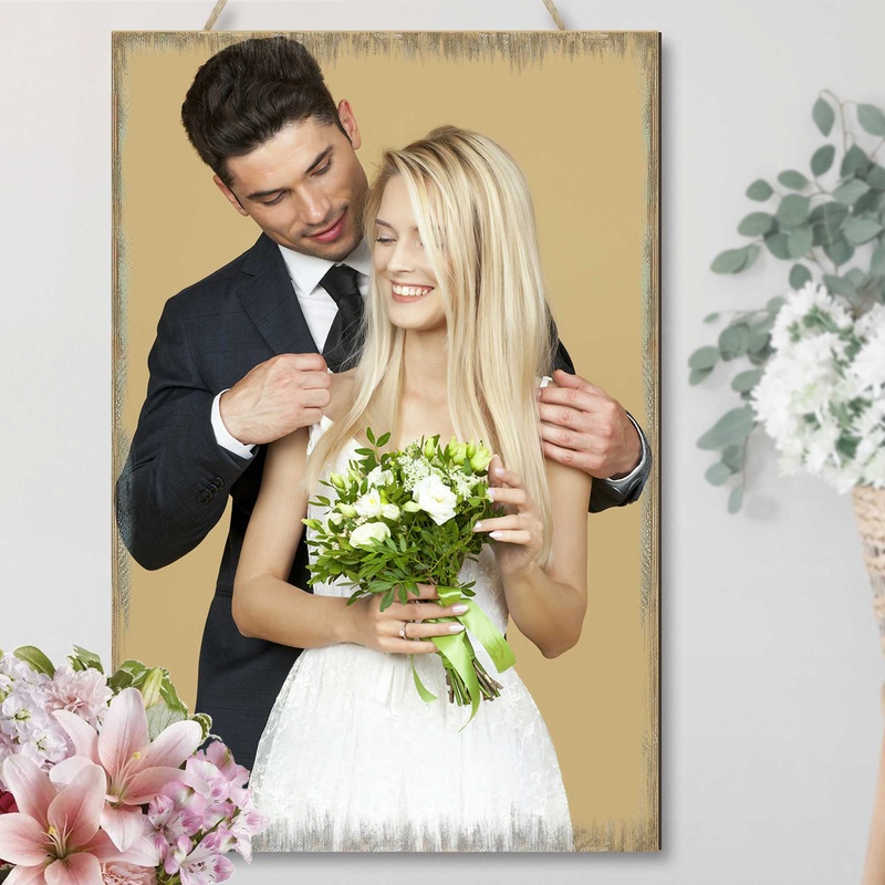 Personalized Gift Rectangle Photo – Custom Portrait on Wood