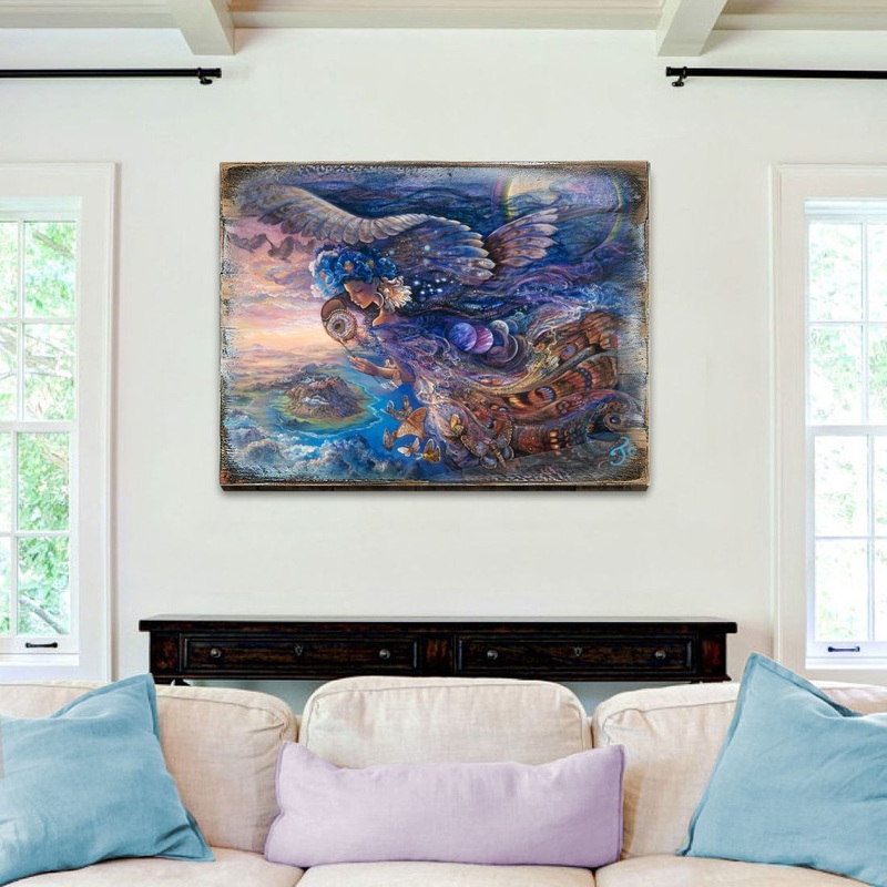 Queen of the Night Fantasy Wooden Wall Art by Josephine Wall – Fantasy Decor – 852127-JW