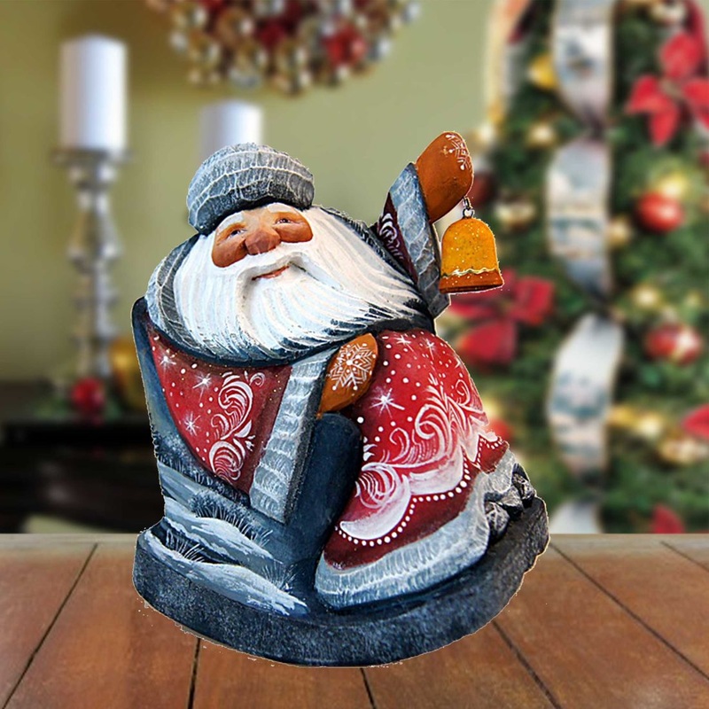 Santa Old World Seasons Greetings Hand-Painted WOODCARVED Figurine by G. DeBrekht – Nativity Holiday Decor – 8215752