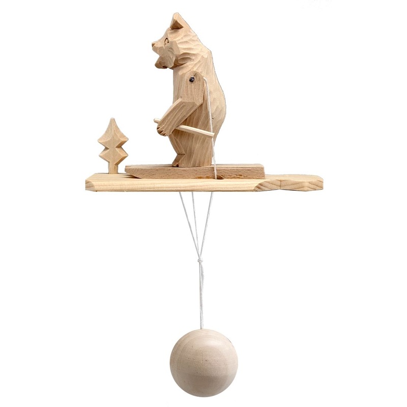 Skier Bear Animated Spinning Old-World Decoration by Designocracy – Wildlife Holiday Decor – 191000-09