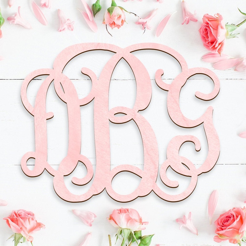 Small VINE WOODEN MONOGRAM Letters Unpainted – Monogram Craft – Valentines gift – Wedding Decor – Dorm decor