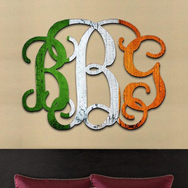 St Patrick’s Irish Decor, Irish Wedding, Personalized Monogram Wall Hanging, Irish Wedding Gift , St. Patrick’s Day 91101-IR