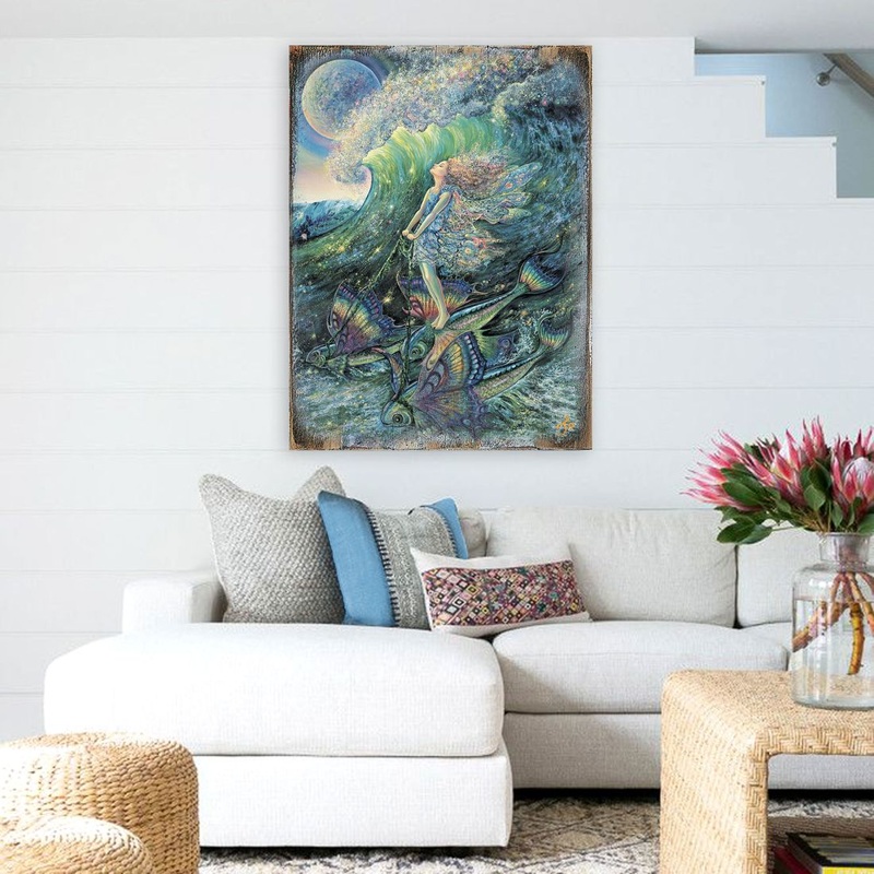 Surfers Dream Fantasy Wooden Wall Art by Josephine Wall – Fantasy Decor – 852152-JW