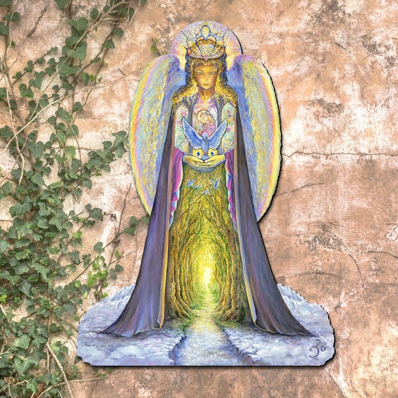 The Angel and the Bluebird Holiday Outdoor Yard Sign by Josephine Wall – Christmas Decor – 845623F-JW