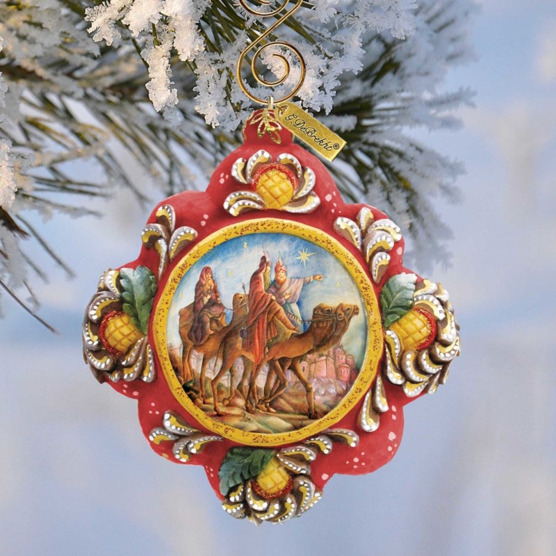 Three Kings Nativity Sculpted Hand-Painted Christmas Ornament by G. DeBrekht – Nativity Holiday Dcor – 6102516