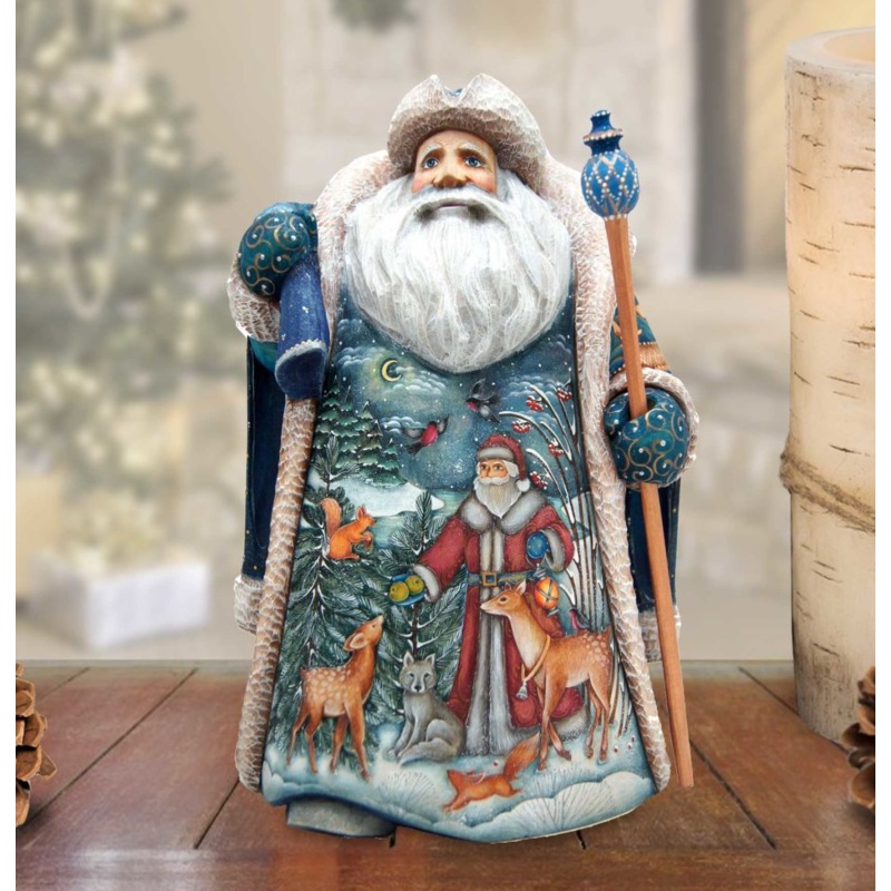 Treat for Friends Santa Hand-Painted WOODCARVED Masterpiece by G. DeBrekht – Christmas Decor – 821709
