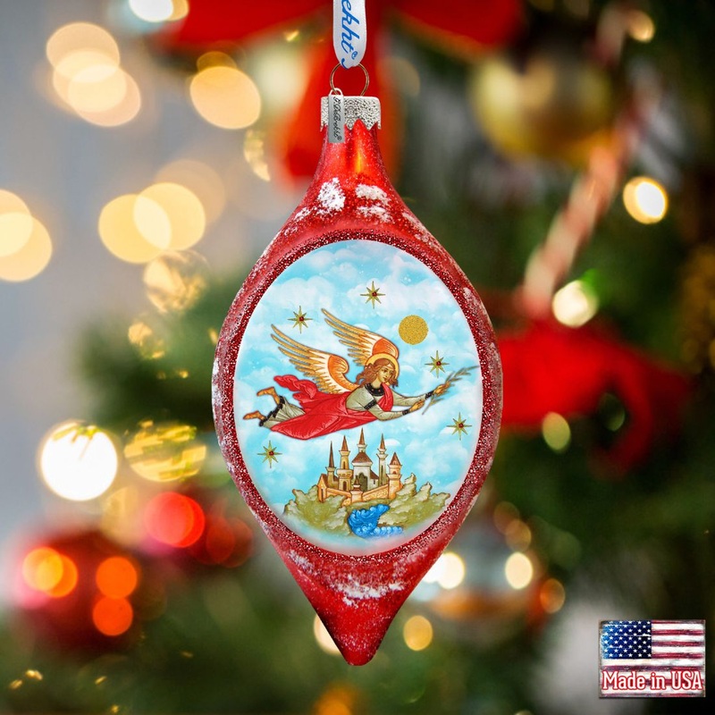 Watching Over You Drop Glass Ornament by G. DeBrekht – Nativity Holiday Decor – 757-211