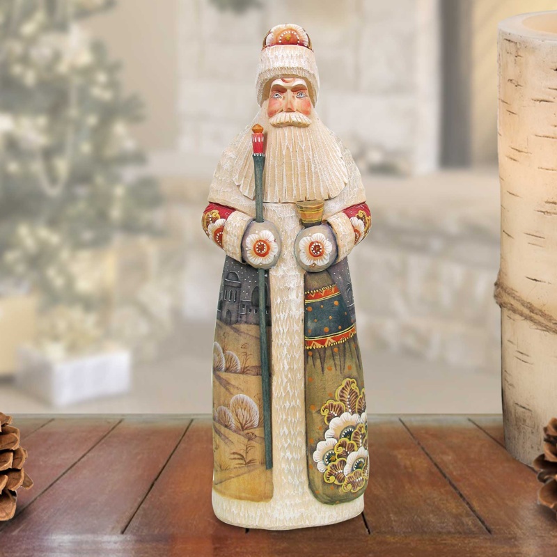 A Child Is Born Devotional Santa Hand-Painted Wood-Carved Masterpiece by  – Nativity Holiday Decor – 213012
