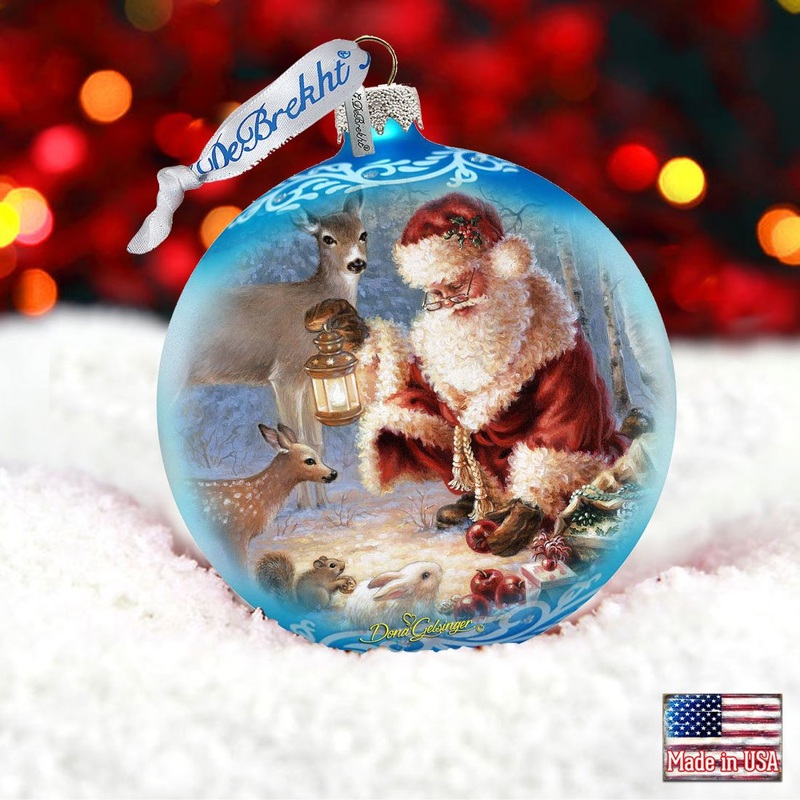 Abundance of Joy Glass Christmas Ornament by D Gelsinger – Santa and Snowman Decor – 71102-0104