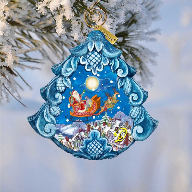 All a Good Night Sculpted Hand-Painted Christmas Ornament by G. DeBrekht – Christmas Santa Snowman Decor – 610279