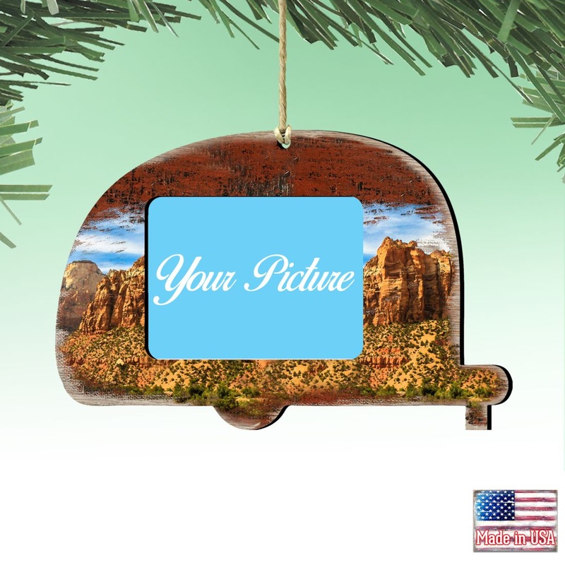 Camper Woodsy Picture Frame Ornaments – Ornament for Photo – Wildlife Holiday Decor – 8198431-2PF