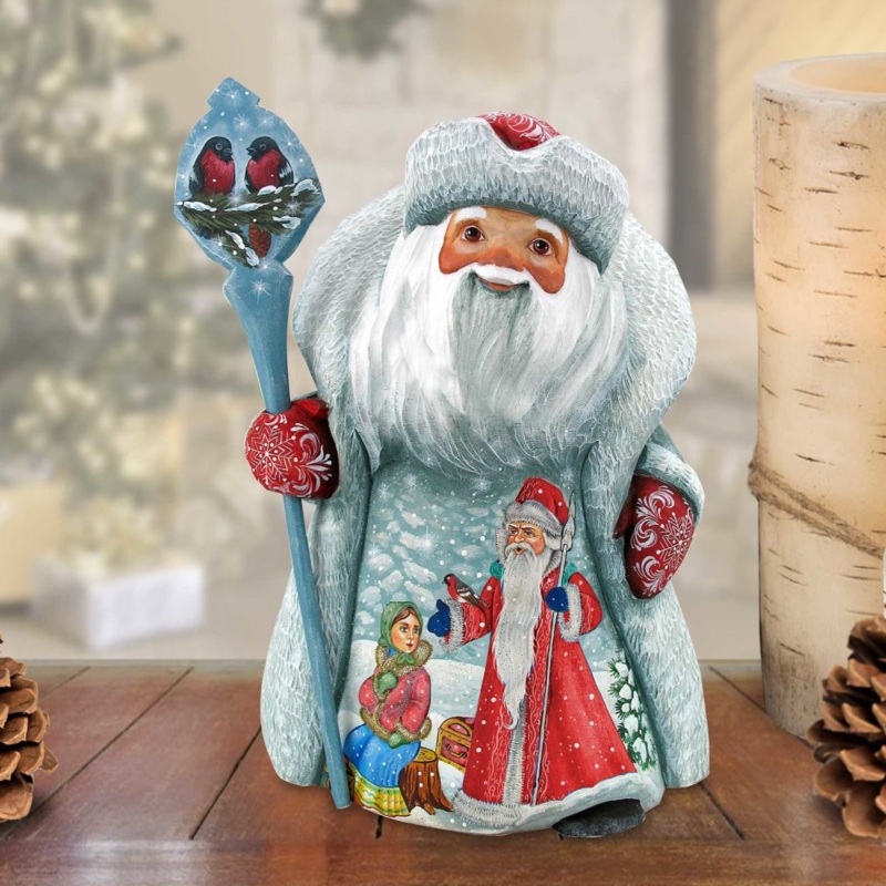 Classic Christmas Santa Hand-Painted WOODCARVED Masterpiece by G. DeBrekht – Christmas Decor – 821458 *** PRE-ORDER – Handmade Just for You! ***
