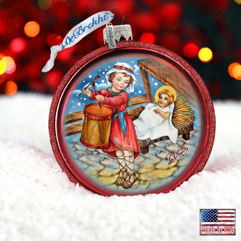 Drummer Boy Ball Glass Ornament by G. DeBrekht – 73531C