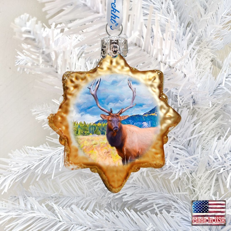 Elk Mercury Glass Ornament by G. DeBrekht – Wildlife Holiday Decor – 775487