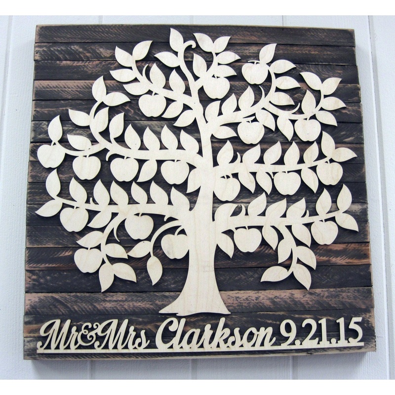 Guest Book Alternative Wedding Guest Book – Wedding Wooden Sign _ Rustic Wall Decor – Custom Family Tree – Custom Guest Book for 200 Guest