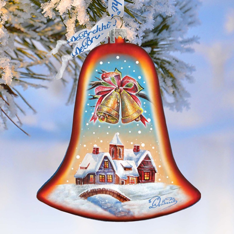 Housewarming Bell Glass Ornament by G. DeBrekht – Christmas Decor – 752-036