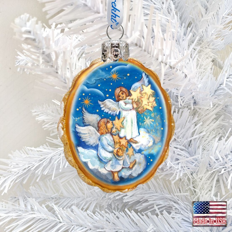 Lighting Stars Angels Mercury Glass Ornament by G. DeBrekht – Nativity Holiday Decor – 773027