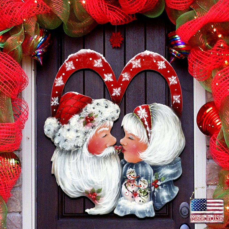 Merry Kissmas! Holiday Door Decor by Jamie Mills-Price – Christmas Decor – 8457514H