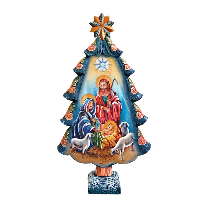 Nativity Tree Christmas Figurine by G. DeBrekht – Christmas Decor – 588041L