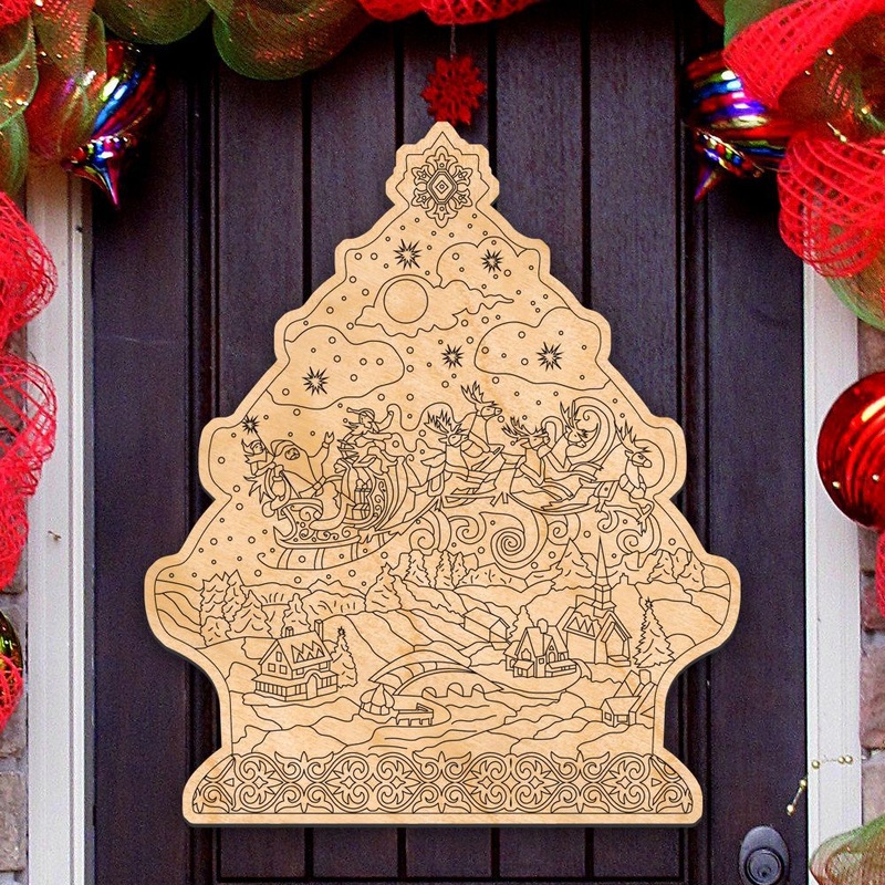 Night Before Christmas DIY Coloring Decorative Holiday Door Hanger 8386135H by G. DeBrekht